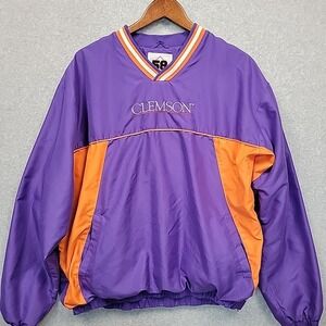 Clemson Tigers Side Zip Embroidered Lined Windbreaker By 58 Sports Mens Size XL